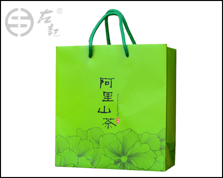 E-4105茶花印阿里山-四兩半斤提袋(綠)